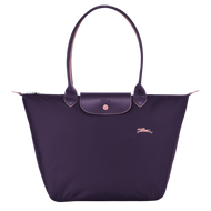 Genuine longchamp Le Pliage Club 70th anniversary embroidered horse long handle waterproof nylon Shoulder Bags large size Tote Bag L1899619645 Blueberry color