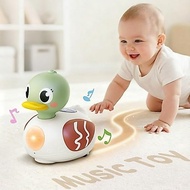 iPlay, iLearn Baby Musical Duck Toy, Infant Tummy Time Crawling Toy, Toddler Music Duck W/Light Soun