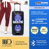 DB Audio by Astron VERSABOX-10 Portable Mobile Trolley Bluetooth Speaker (1500W) (2 FREE Mics) (10" 