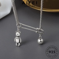 AIFEI JEWELRY Accessories Chain Korean Silver Leher Perempuan 純銀項鏈 Women Necklace Sterling For Original Bear Pendant Perak Retro Rantai 925 N41