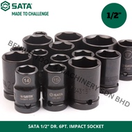 SATA 1/2" DR. 6PT. IMPACT SOCKET / SOCKET BOX HITAM / AIR GUN SOCKET BOX / 10MM 11MM 12MM 13MM 14MM 