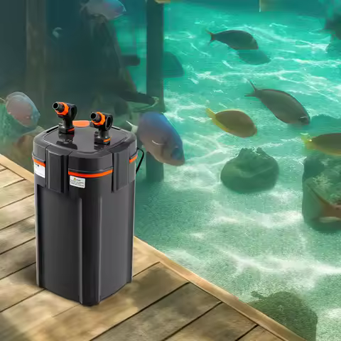 SucceBuy Aquarium Filter 264GPH 3-Stage Canister Filter Ultra-Quiet Internal Aquarium Filter with UV
