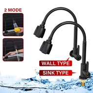 Faucet Swivel Flexible 360° Rotaiton Sprayer Black Single Cold kitchen Sink Faucet