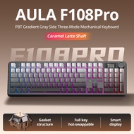 AULA F108pro Mechanical Keyboard: Wired/Bluetooth/Wireless Triple-Mode Connectivity, RGB Lighting, 1