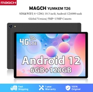 MAGCH-YUMKEM 2023แอนดรอยด์12แท็บเล็ต10.3นิ้ว4G LTE โทรศัพท์มือถือหน้าจอ FHD Incell 128GB + 6GB CPU Octa-Core กล้อง13MP แบตเตอรี่6000MAh 5G WFi/gps/bt