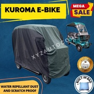 KUROMA EBIKE WITH BACK PASSENGER SEAT COVER HIGH QUALITY WATER REPELLANT AND DUST PROOF BUILT IN BAG