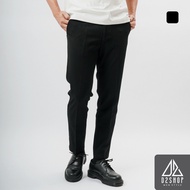 D2SHOP men's casual pants, 9-inch ribbed fabric trousers, black [QT-2228]