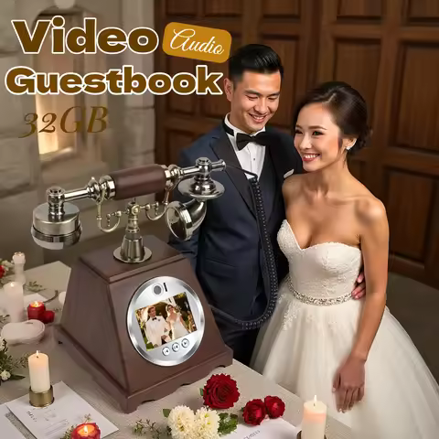 Retro Video Guestbook Telephone Wedding Blessing Message Recorder Antique Telephone Decorative Recor