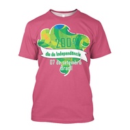 Brazil Flag 3D T-Shirt 200th Independent Day Printed Short-Sleeved Flower September 7th Brazil Map T