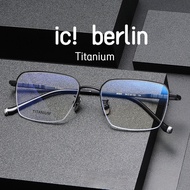 [β Titanium Glasses] Acetate Fiber Glasses Metal Frame Glasses ic berlin Pure Titanium Glasses Half 