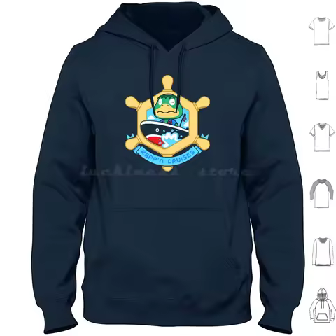 Kapp'n Cruises Hoodie Cotton Long Sleeve Kappn Cruises Animal Kappn Boat Kk Slider Villager Tom Nook