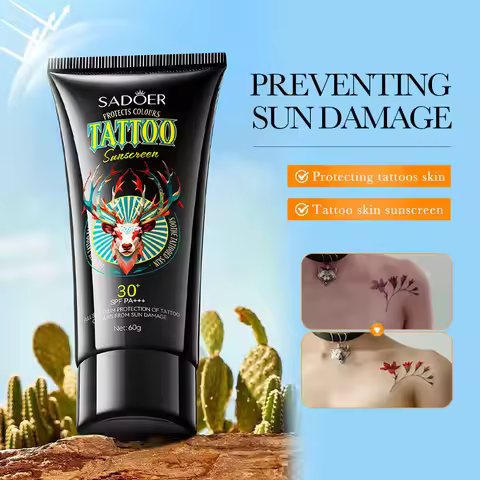 1pc Tattoo Color Care Cream SADOER - Sun Protection and Color Protection for Tattoos, Gentle Moistur