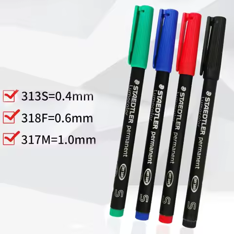 Staedtler 313/317/318 Lumocolor Permanent Marker S M F Felt Tip Waterproof Writing for CD Graffiti M
