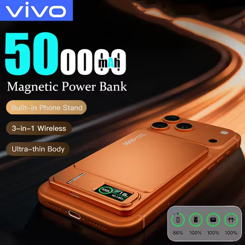 VIVO 500000mAh Magnetic Power Bank Wireless Slim Original Power Bank For MagSafe External Battery fo