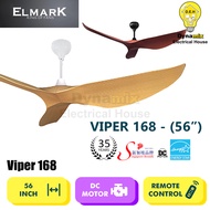 Elmark Viper 168 Ceiling Fan 56“ | 3 ABS Blades | DC Motor | Remote Control | 12 Speeds | Modern Des