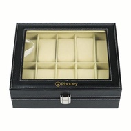 Watch Box 6/8/10/12/24 Slot Jewellery Watch Box Luxury Storage Leather Wood Material Black PA