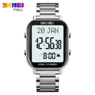 SKMEI นาฬิกากิบลัตเข็มทิศมุสลิมสำหรับผู้ชายเตือน Qibla กันน้ำลึก30ม. หน้าปัดนาฬิกา37มม. 2135