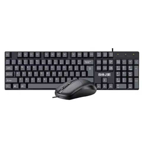 BIOJEE T18 Wired Gaming Office USB Keyboard And Mouse Set Compact Edition for Computer Accessories