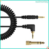 WU Spring Coiled Headphone Cable 3 5mm Cord For EAH-DJ1200 Headphone Black
