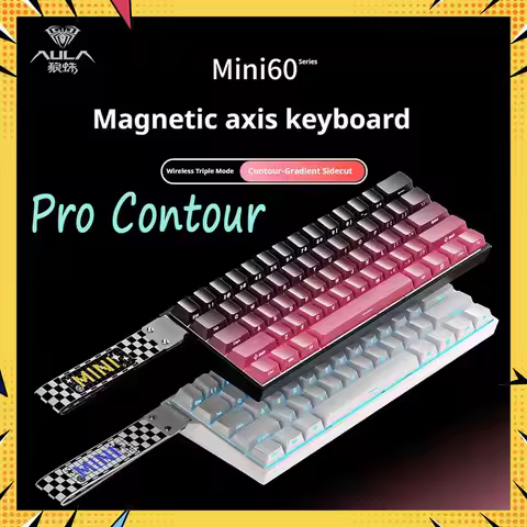 AULA Mini 60HE Pro Contour line Mechanical Keyboard Rgb 8k 0.01mmrt Low Delay Wireless Tri-Mode Cust