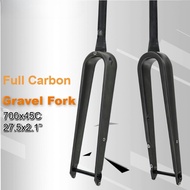 Gravel Full Carbon Fiber Bicycle Road Gravel Front Fork Bike Fork Internal wiring Barrel Shaft Max Tire Size 700C * 45mm