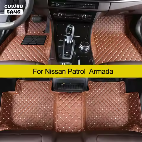 CUWEUSANG Custom Car Floor Mats For Nissan Patrol Y61 Y62 Y63 Armada Auto Carpets Foot Coche Accesso