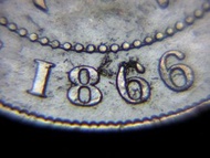 1866年香港(British Hong Kong)一仙(ONE Cent copper)銅幣(英女皇維多利亞歌德式像 Gothic Version Queen Victoria)