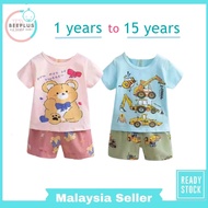 Beeplus 1-15 years old summer set 2pcs short-sleeves cartoon printing short pants thin cotton non-ho