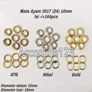 MATA (Contents -/+144pcs) Chicken Eye 3017 (24) 10mm Chicken Eye/ Eyelet 3017 (24) 10mm Chicken Eye/