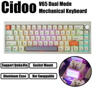 CIDOO V65 V2 Mechanical Keyboard Bluetooth Keyboard Kit Aluminum CNC RGB Hot Swappable Customized Keyboard Support VIA