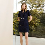 MAVE เดรสรุ่น Nora dress สี Navy pinstripeGolden brown pinstripe
