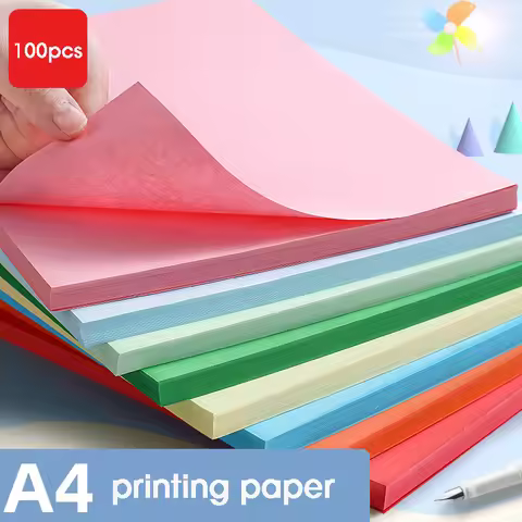 100 Pieces of 80g Draft Paper A4 Copy Paper White Pink Green Blue Red Printer Paper Office Paper Pra