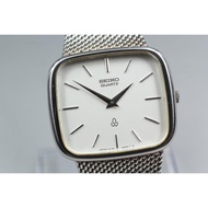 Vintage [exc+5] seiko 4130-5240 silver square 33mm quartz men's watch from japan
