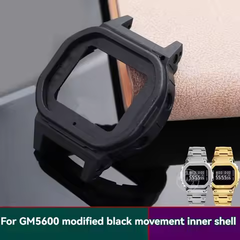 For Casio 3229 Plastic Case GM-5600 GM5600 GM 5600 Watch Inner Case Shell Bezel Black Movement Case 
