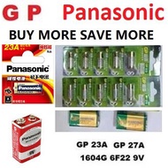 2PCS GP panasonic 23A 12V Alkaline Battery  27A 1604G 6F22 9V Super ULtra V23GA, K23A V23GA MN21