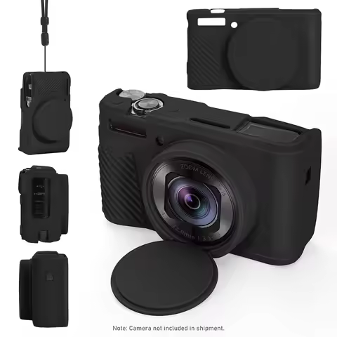 for Canon PowerShot SX740 HS/SX730 HS Camera Soft Silicone Case With Lens Protector Cap Anti-Scratch
