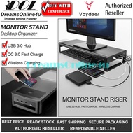 5000mAh Power Bank USB3.0 Hub Data Transfer Fast Wireless Charging Desktop Organizer for Laptop Comp