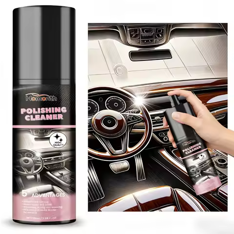 100ml Auto Interior Polish & Cleaner Spray for Dashboard, Leather, Plastic Restores Shine & Prevents