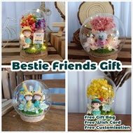 Bestie Friends Birthday Gift | Preserved Flower Glass Decoration Dome for Home Decor | TTEEN GIFT