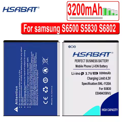 HSABAT EB464358VU 3200mAh Battery for Samsung Galaxy Y Duos S6102 Mini 2 Battery S5830 S6500 S6802 G