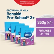 BONAKID PRE-SCHOOL 3+ Powdered Milk Drink for Children Over 3 Years Old 1.4kg (350g - Pack of 4)