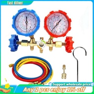 In stock-R410A 3 Way AC Diagnostic Manifold Gauge Set Replacement Accessories for Freon Charging Fits R-404A R-134A Refrigeration Manifold Gauge Air