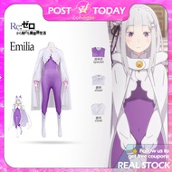 🇲🇾READY STOCK🇲🇾 Re Zero Emilia Cosplay Cape Purple Bodysuit Anime Costume Full Set for Girl