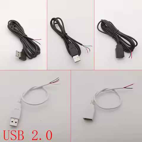 1Pcs 5V USB 2.0 Type A Male Plug Female Jack Power Supply Cable 2Pin /4Pin Connector Extension Cord 