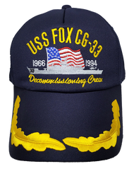 ส่งฟรี หมวกแก๊ป USS FOX CG-33  ปีกหมวกปักลาย 1 แถว  หมวกเรือ หมวกแก๊ป หมวกกอล์ฟ cap golf เดินป่า เขา กู้ภัย อพปร. ตำรวจ จราจร ทหารเรือ กันแดด