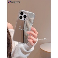Simple Smile Mirror Casing For Realme 14 14X 13 12 11 Pro Plus 12X 11X 9 2 Pro 9i 7i Note 60 50 Narz