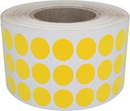 Royal Green Colored Yellow Sticker 0.25 in (8mm) - Color Coding Circular dot Labels on roll 1/4 Inch