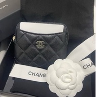 全新｜Chanel 胖吐司卡包零錢包-黑金荔枝/過新年換新錢包