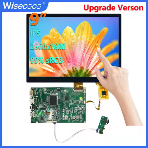 Wisecoco 9 Inch 2560x1600 2.5K Touch Screen IPS Type C Gaming Display for Raspberry Pi PS4 XBox Lapt