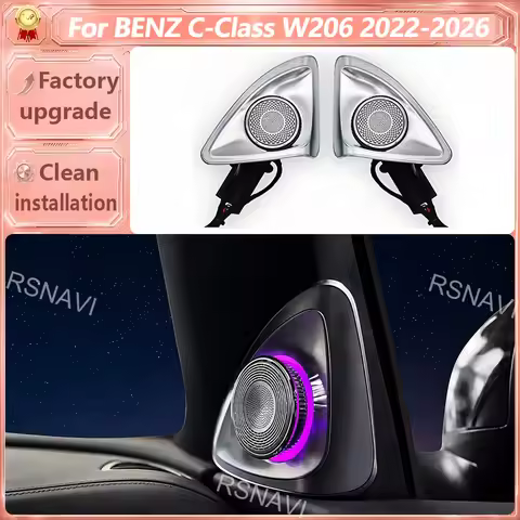 For Mercedes-Benz C-Class W206 2022-2025 4D Rotating Tweeter Speakers with Ambient Lights Small Moto